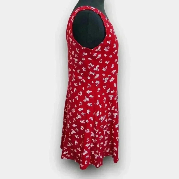 2 DYE 4 ladies floral sleeveless large dress‎ red with white flowers - Picture 3 of 11